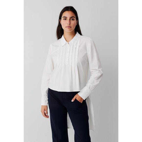 Jonathan Simkhai White High Low Button Up Shirt Top  Women's Size Large - Picture 1 of 9